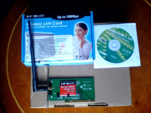Imagen 2 de 4 de Tarjeta Y Antena Wifi Pci Inalàmbrica 108 Mbps