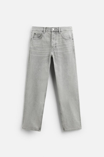 Jeans Zara Straight Color Gris