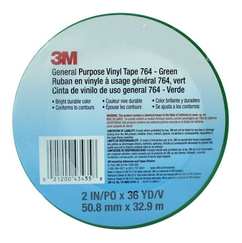 Imagen 4 de 7 de Cinta Vinil Señalización 3m 764 Verde Claro 51mm 20400280