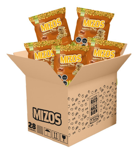 Galletas Mizos Maíz Caramelo - 20 Gr (28 Uds.)