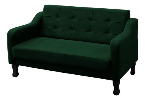 Namoradeira Decorativa Sofá 2 Lugares Bela Suede Verde Cor Verde-escuro