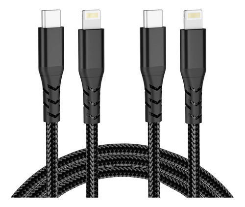 Paquete De 2 Cables Usb C A Lightning Con Certificacion Mfi