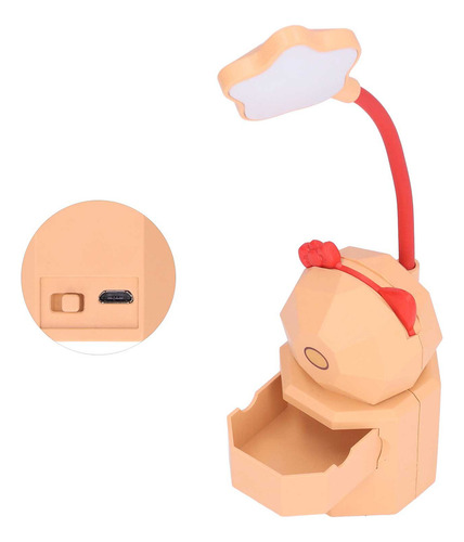 - Escritorio Led De Lectura Amarillo Con Carga Usb, Cálida