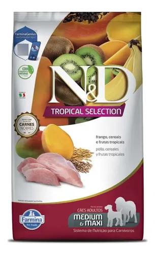 Ração N&d Tropical Cães Adulto Médio E Maxi Frango 10,1kg