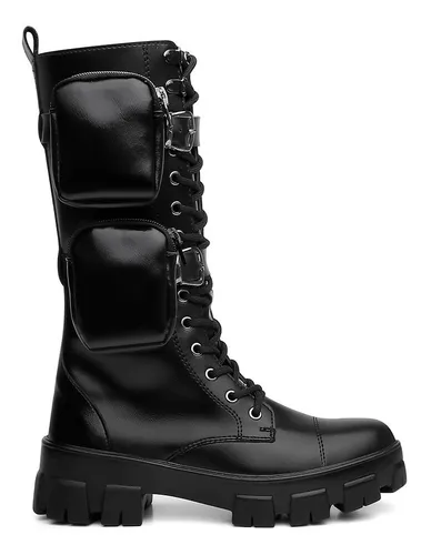 Bota Coturno Feminina Cano Longo Duas Bags Removiveis