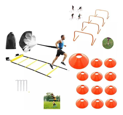 Kit De Entrenamiento Cono+escalera+paracaída/agilidad/futbol