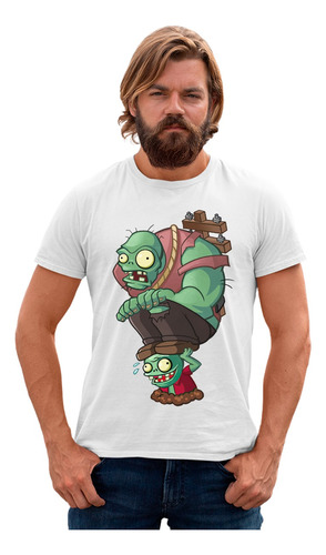 Playera Panda Blanca Divertida Plantas Vs Zombies Pvz