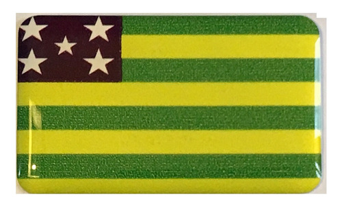 Adesivo Resinado Da Bandeira De Goiás 9x6 Cm