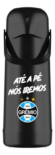 Kit Mateira Chimarrão Grêmio + Cuia E Bomba + Térmica 1l Cuia Madeira Imbuia