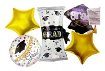 Comprar Globos Metalizado Graduación Logro 5 Piezas Helio O Aire
