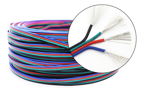 5 Mts Cable Awg22 4 Pines Colores Proyecto Cinta Led [ Max ]