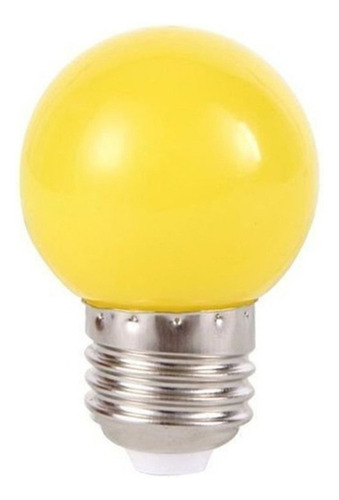 Kit 10 Bulbo Led Bolinha 1w E27 Colorida Luz Amarelo 110v