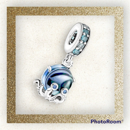 Charm Colgante Pulpo Tierno De Cristal Murano Color Azul