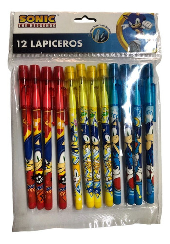 12 Lapiceros Con Punta Intercambiables Color Sonic