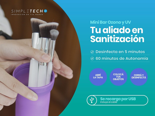 Imagen 4 de 6 de Cartuchera Brochas Pinceles Esteriliza Con Luz Uv Recargable