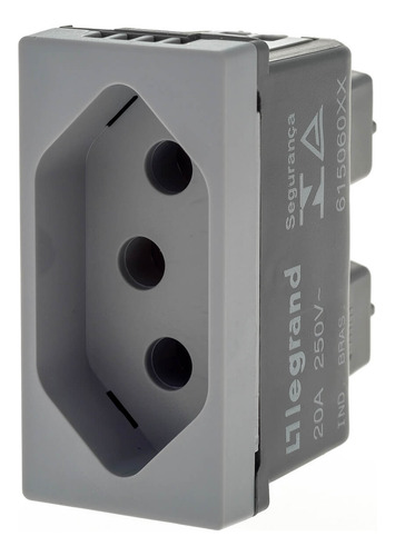 Tomada 10a Cinza Com Dimmer Variador Cinza 4x2 Pial Plus+