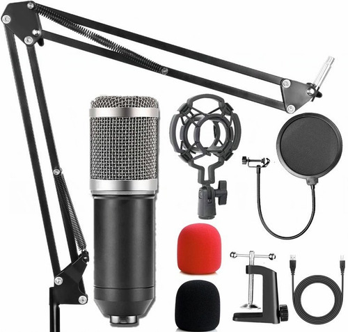 Kit De Micrifono De Condensador Profesional Usb Grabación