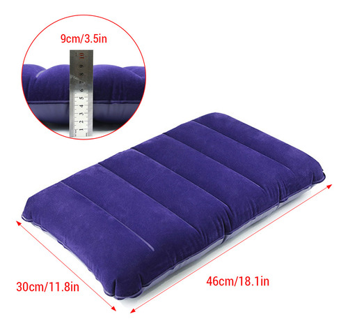 Almohada Iatable Pillow For Acampar Y Viajar En D, Tela Flo