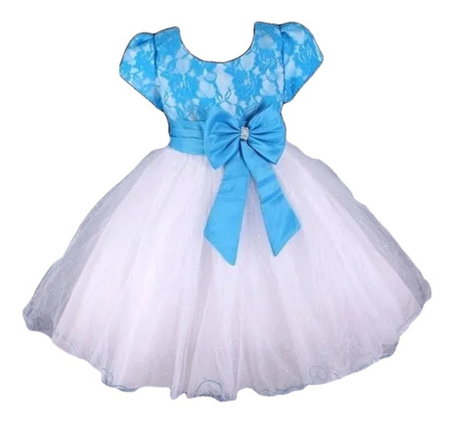 Vestido Infantil Festa Florista Casamento  Coral / Azul