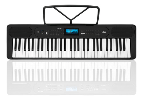 Kit Teclado Musical Eletrônico Midi Suporte Fone Voik Vtx-30 Cor Preto 127/220v