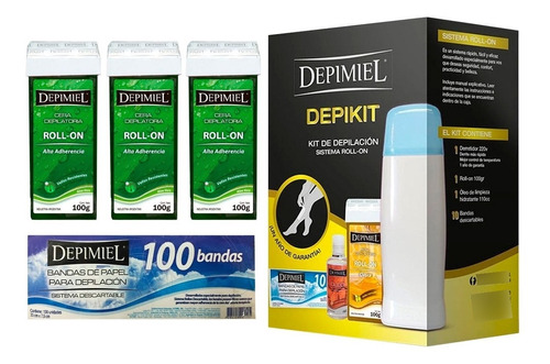 Depikit Con 3 Roll-on Alta Adherencia Y Bandas Depimiel 