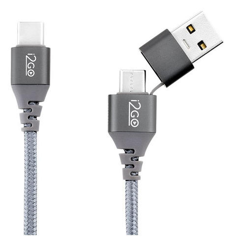 Cabo Usb-c + Usb-c Adaptador Usb-a I2go 2m 3a Chumbo