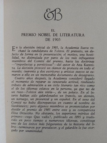 Premio Nobel De La Literatura 1905. Henryk Sienkiewicz.