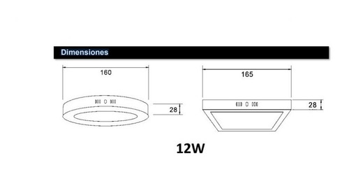 Imagen 3 de 4 de Panel Plafon Led 12w Aplicar Bellalux Luz Dia/fria 220v