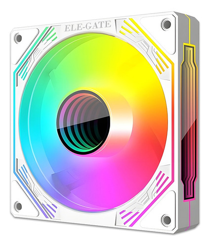 Ventilador Pc Chasis 120mm Rgb Pwm Refrigeración Silenciosa Led Color Blanco Ele-Gate CLR.72