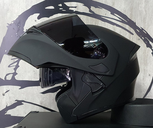 Casco Abatible R7 Rancing Unscarred Doble Mica Negro Mate