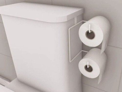 Suporte Duplo P/ Papel Higiênico Para Caixa Acoplada Branco
