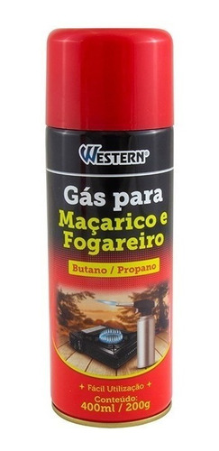 Gas Para Macarico Fogareiro Butano Propano Western 400ml
