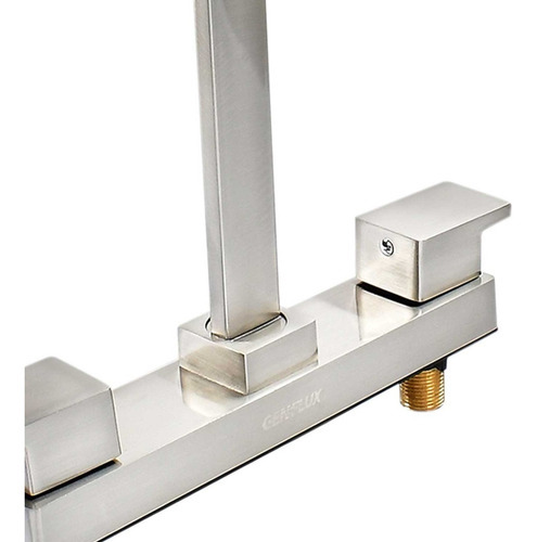 Mezcladora Para Fregadero Genflux Mzco260s Satinado 8 PuLG Color Gris satinado