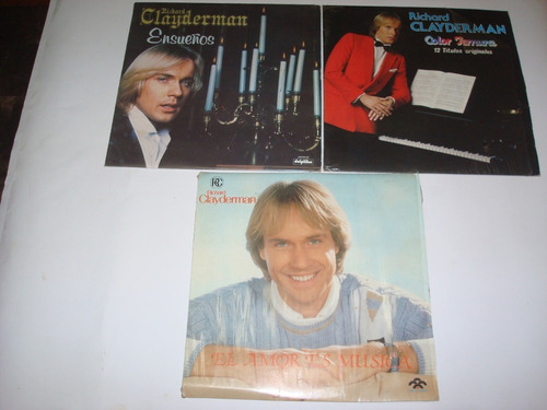 Kit ( 3) Discos De Vinil De Richard Clayderman (Usado)