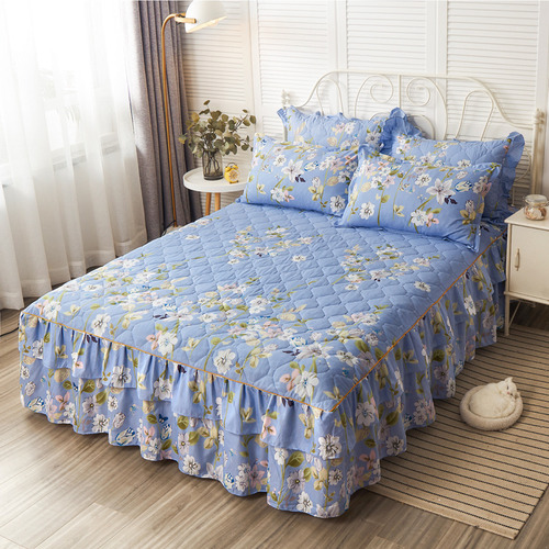 Falda De Cama De 150cm X 200cm C/funda De Almohada, Doble