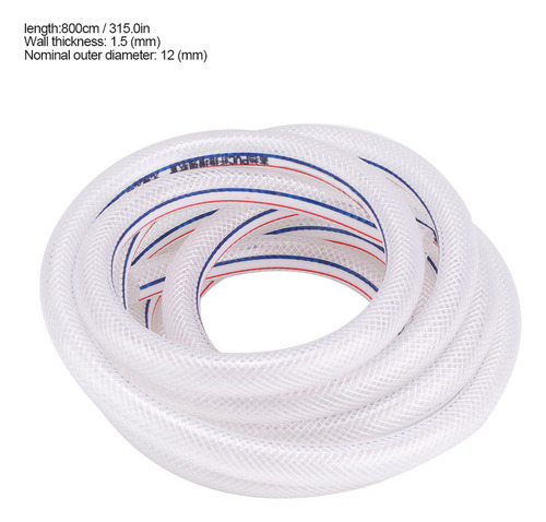 Manguera De Pvc, Tubo Trenzado Flexible Reforzado De 8/12 Mm