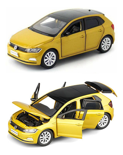 X Volkswagen Polo Plus Miniatura Metal Coche Con Luz Y