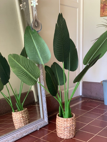Plantas Artificiales Grande Deco Con Maceta Ave De Paraíso