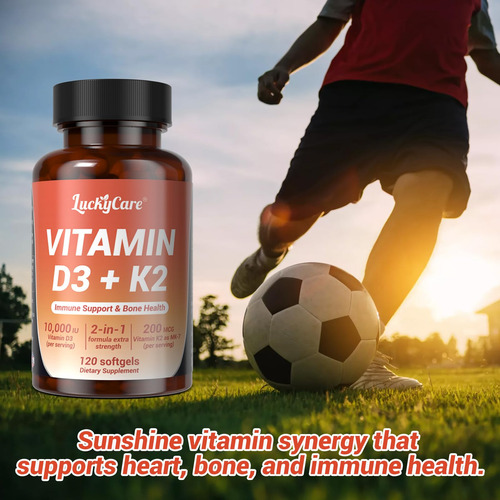 Luckycare Suplemento Vitamina D3 K2 10000 Ui Aceite Coco 120