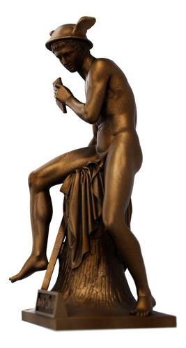 Estátua Mercúrio Mitologia Romana Estatueta - Hermes Cor Cor Cobre Antigo