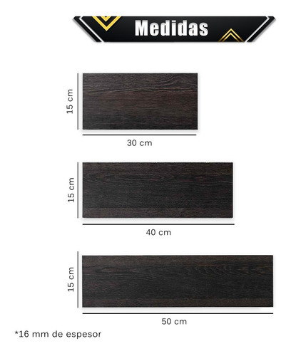 Imagen 3 de 10 de 3 Repisas Flotantes Modernas Minimalistas Melamina Mixtas