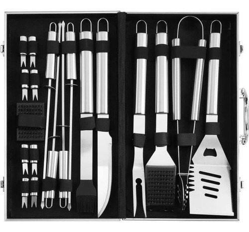 Set De 18 Utensilios Para Barbacoa Acero Inoxidable Mli