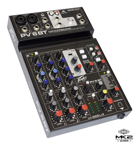 Peavey Pv-6 Bt Consola Mixer 6 Ch Bluetooth Usb Efecto Pv6bt