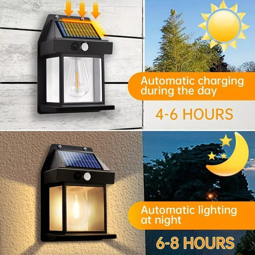 Lampara Ampolleta Foco Aplique Solar Con Sensor Movimiento