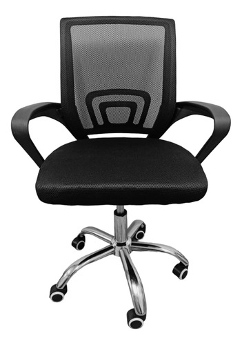 Silla Escritorio Oficina Ejecutiva Cómoda Ergonómica Negra Color Negro Material del tapizado Poliéster