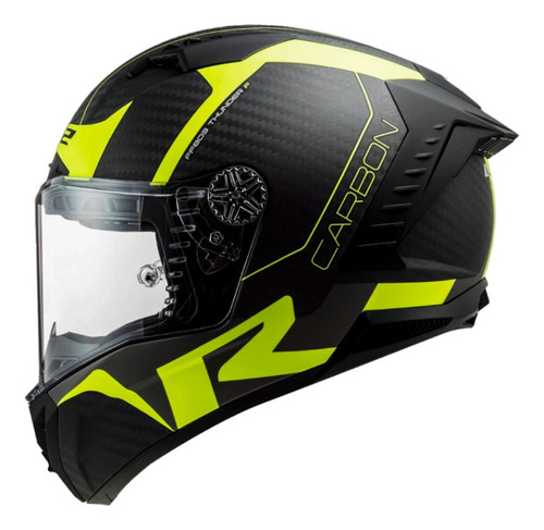 Casco Para Moto Racing1 Carbono Amarillo