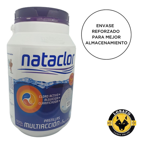 Imagen 3 de 10 de Pastillas Cloro Triple Accion Multiaccion 200gr 5kg Nataclor