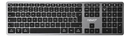 Teclado bluetooth Newo NW8309 QWERTY español color gris