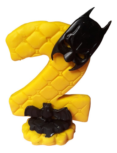 Vela Batman Decorada Biscuit 2 Anos