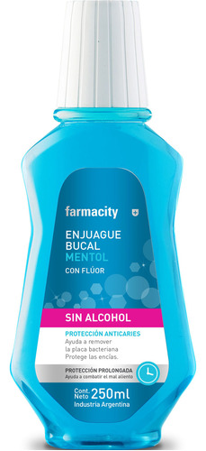 Enjuague Bucal Farmacity Sin Alcohol Sabor Mentol X 250 Ml